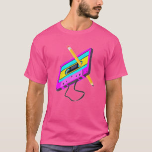 Retro 80er Kassettenband Bleistift Throwback Musik T-Shirt