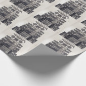 Retro 80er Kassettenrekorder Muster. Geschenkpapier (Ecke)