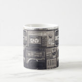 Retro 80er Kassettenrekorder Muster. Kaffeetasse (Mittel)