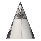 Retro 80er Kassettenrekorder Muster. Partyhütchen (Rückseite)