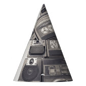 Retro 80er Kassettenrekorder Muster. Partyhütchen (Links)