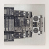 Retro 80er Kassettenrekorder Muster. Puzzle (Horizontal)