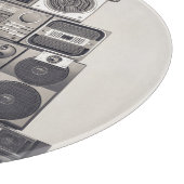 Retro 80er Kassettenrekorder Muster. Schneidebrett (Ecke)