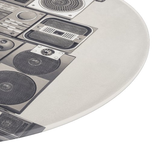 Retro 80er Kassettenrekorder Muster. Schneidebrett (Ecke)