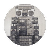 Retro 80er Kassettenrekorder Muster. Schneidebrett (Vorderseite)