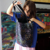 Retro-80er-Kätzchen Tasche