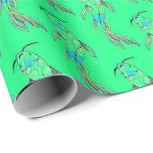 Retro 80er Koi Fish Wrapping Paper Neon Green Geschenkpapier (Rolleneckpunkt)