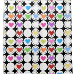 Retro-80er kühne geometrische Herzen Duschvorhang