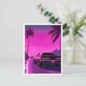 Retro 80er Lo-Fi Nostalgische Neon Vaporwave Postk Postkarte (Stehend Vorderseite)