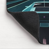 Retro 80er Lo-Fi Vaporwave Futuristic Supercar Mousepad (Ecke)