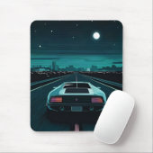 Retro 80er Lo-Fi Vaporwave Futuristic Supercar Mousepad (Mit Mouse)