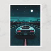 Retro 80er Lo-Fi Vaporwave Futuristic Supercar Postkarte (Vorderseite)