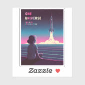 Retro 80er LoFi Vaporwave Space Exploration Aufkleber (Blatt)