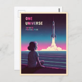 Retro 80er LoFi Vaporwave Space Exploration Postkarte (Vorne/Hinten)