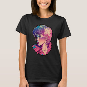 Retro 80er Mädchen mit Big Hair Matching Party Out T-Shirt