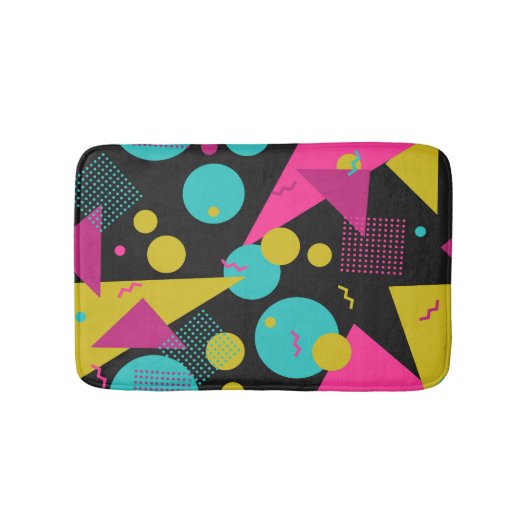 Retro 80er Memphis Geometric Design Badematte (Vorderseite)