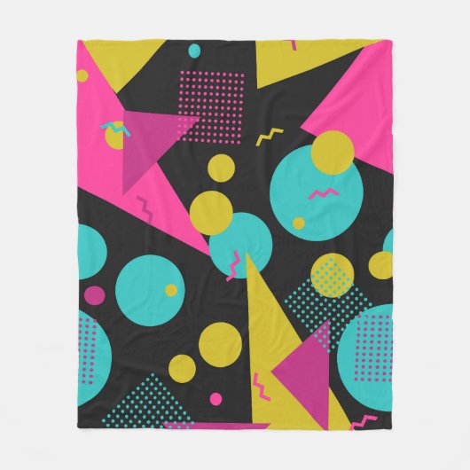 Retro 80er Memphis Geometric Design Fleecedecke (Vorderseite)