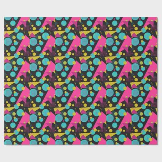 Retro 80er Memphis Geometric Design Geschenkpapier (Flach)