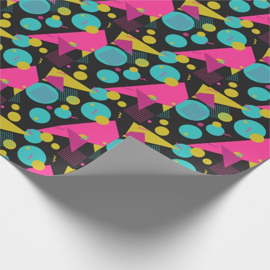 Retro 80er Memphis Geometric Design Geschenkpapier (Ecke)