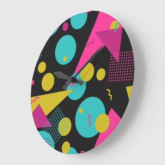 Retro 80er Memphis Geometric Design Große Wanduhr (Winkel)