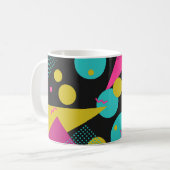 Retro 80er Memphis Geometric Design Kaffeetasse (Vorderseite Links)