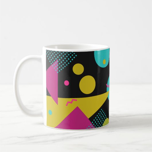 Retro 80er Memphis Geometric Design Kaffeetasse (Links)