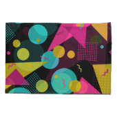 Retro 80er Memphis Geometric Design Kissenbezug (Rückseite)