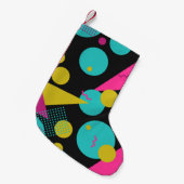 Retro 80er Memphis Geometric Design Kleiner Weihnachtsstrumpf (Vorderansicht (hängend))