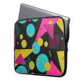 Retro 80er Memphis Geometric Design Laptopschutzhülle (Vorderseite Links)