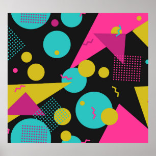 Retro 80er Memphis Geometric Design Poster