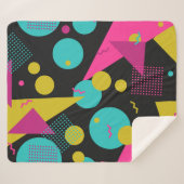 Retro 80er Memphis Geometric Design Sherpadecke (Vorderseite (Horizontal))