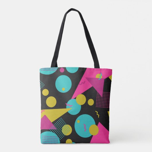 Retro 80er Memphis Geometric Design Tasche (Rückseite)