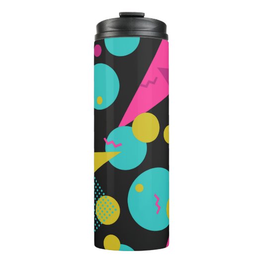 Retro 80er Memphis Geometric Design Thermosbecher (Vorderseite)