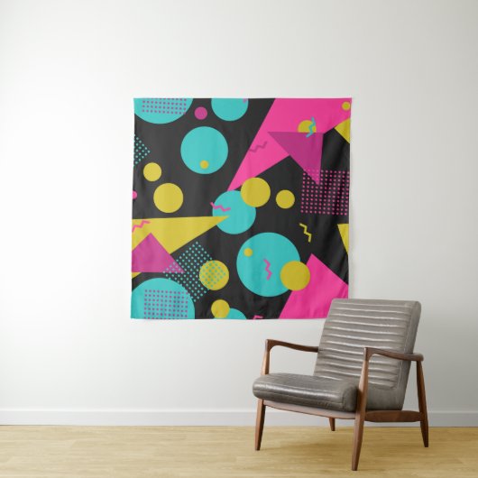 Retro 80er Memphis Geometric Design Wandteppich (Beispiel)