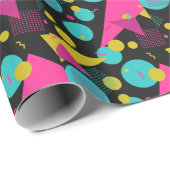 Retro-80er Memphis-Geometrie-Design Geschenkpapier (Rolleneckpunkt)