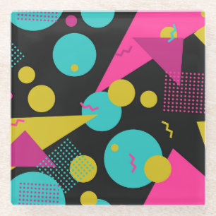 Retro-80er Memphis-Geometrie-Design Glasuntersetzer