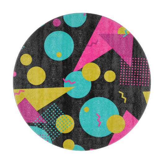 Retro-80er Memphis-Geometrie-Design Schneidebrett (Vorderseite)