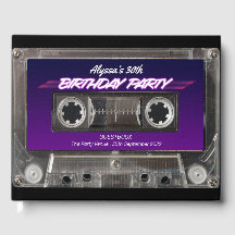 Retro 80er Mixtape Kassette Neon Lila Geburtstag G