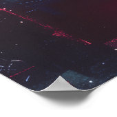 Retro 80er Movie Poster mit Palmen bei Sonnenunter (Ecke)