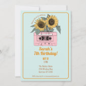 Retro 80er Music Girls Geburtstag Einladung (Vorderseite)