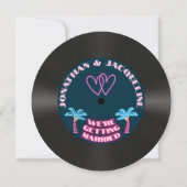 Retro 80er Music Tropical Neon Vinyl Record Weddin Einladung (Vorderseite)