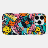 Retro-80er-Musikliebhaber  iPhone Hülle (Rückseite (Horizontal))