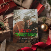 Retro 80er Neon beleuchtet Frohe Weihnachten Foto