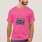Retro 80er Neon Boombox Design | Pop Art Music Lie T-Shirt (Vorderseite)