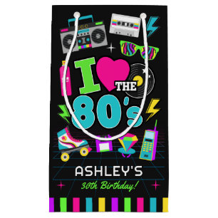 Retro 80er Neon Cassette Geburtstag Kleine Geschenktüte