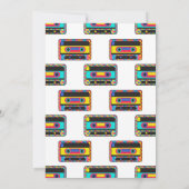 Retro 80er Neon Cassette Tape Dance Party Einladung (Rückseite)