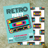Retro 80er Neon Cassette Tape Dance Party Einladung