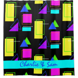 RETRO 80er NEON FLUORESCENT FARBFARBIGE RAINBOW-FO Duschvorhang