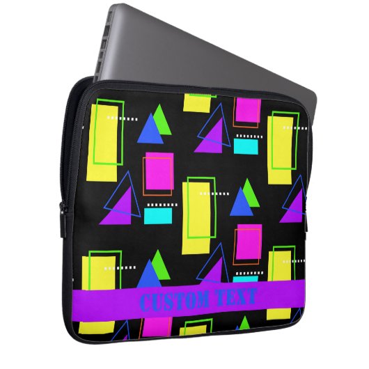 RETRO 80er NEON FLUORO BOLD FARBGEOMETRISCHE FORME Laptopschutzhülle (Vorne Rechts)