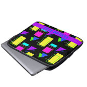 RETRO 80er NEON FLUORO BOLD FARBGEOMETRISCHE FORME Laptopschutzhülle (Vorne Knopf)